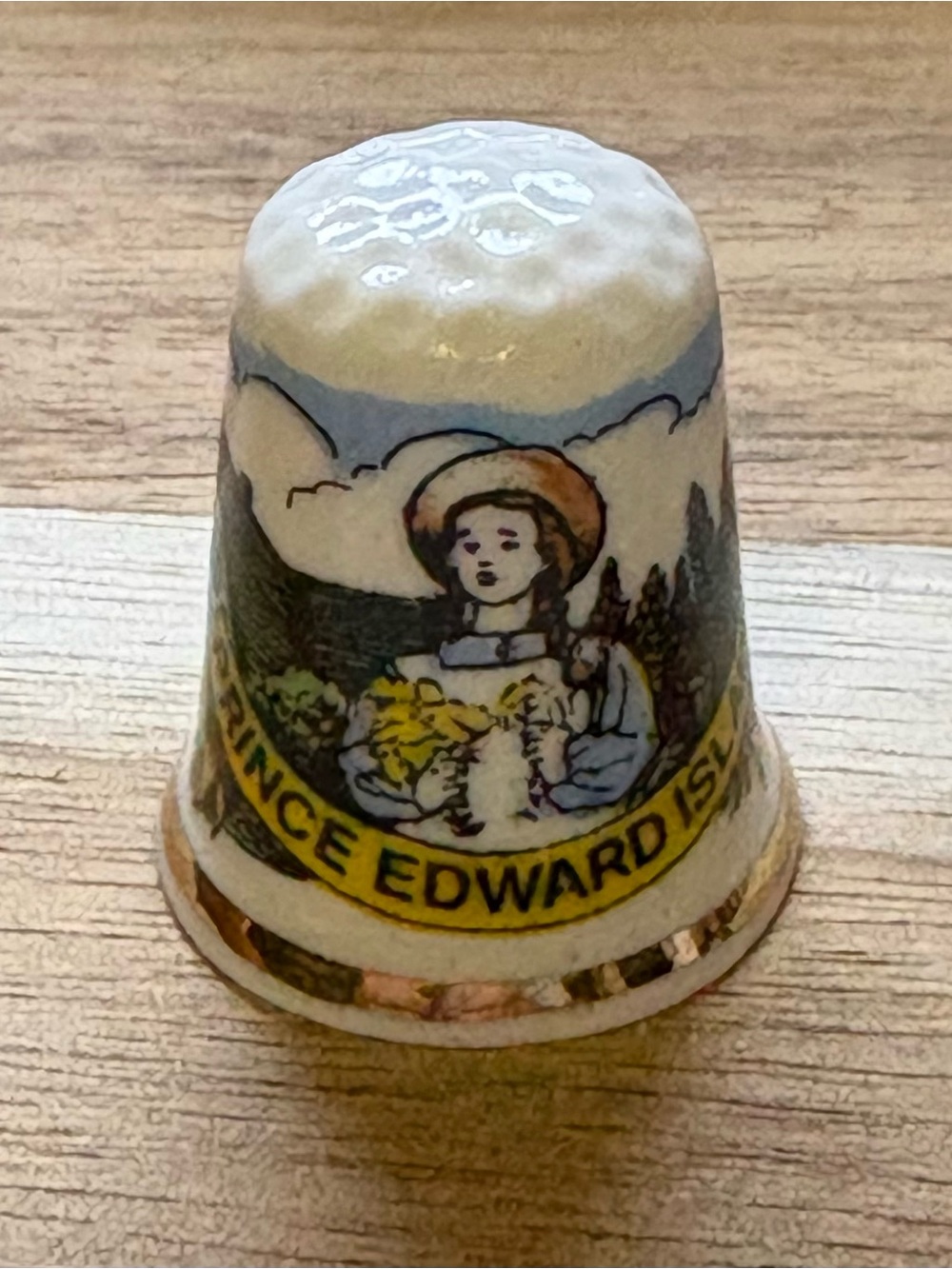 Vintage 1980s Thimble Lot of 5 Enesco Porcelain Rawcliffe Pewter Anne of Green G